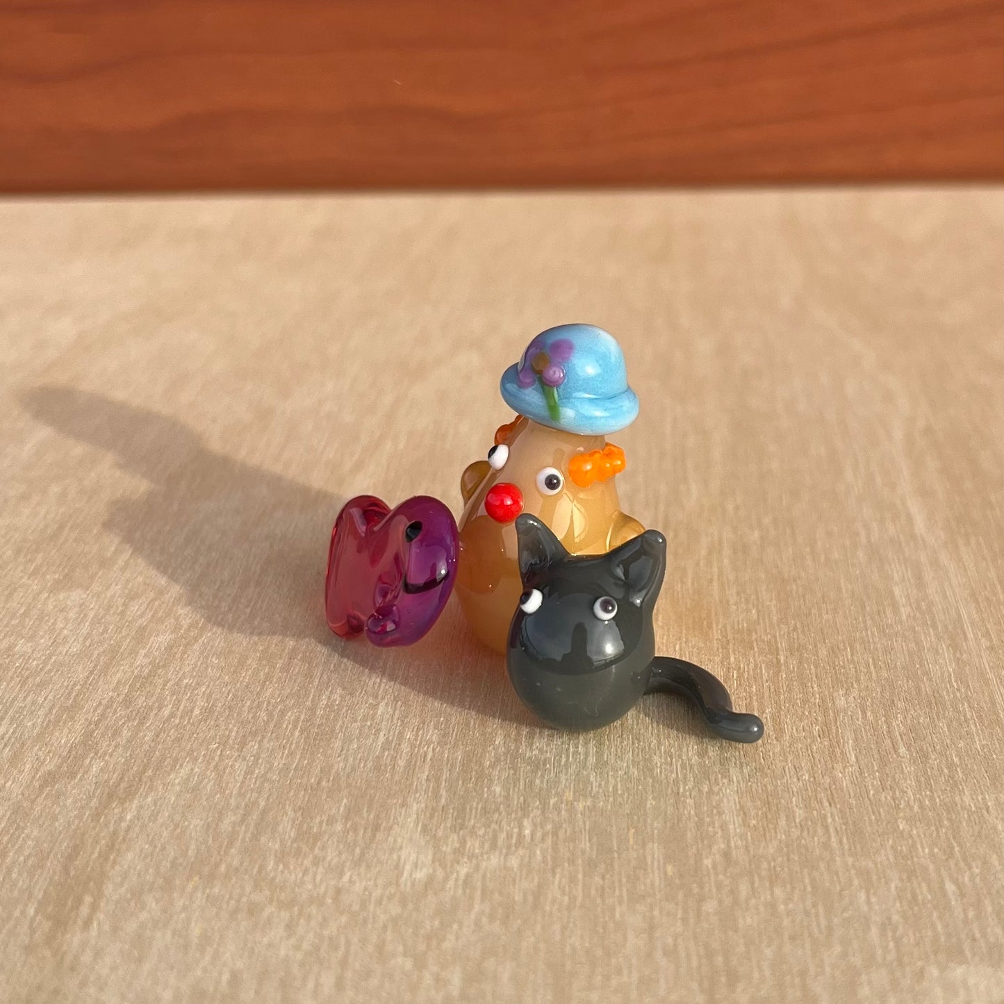 Commission for Lisa: Clown Duck with Fish & Cat Friends