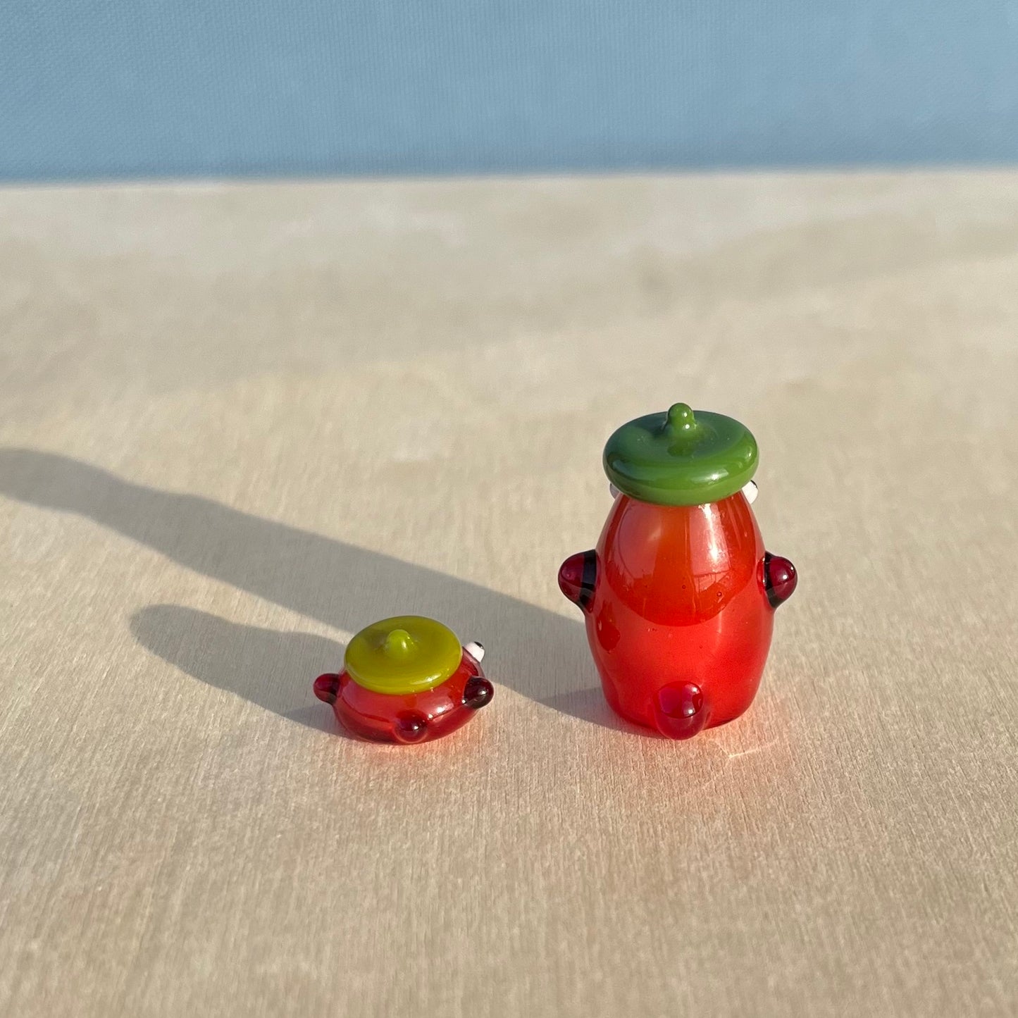 Commission for Andrea: Red Duck and Red Mancala Duck