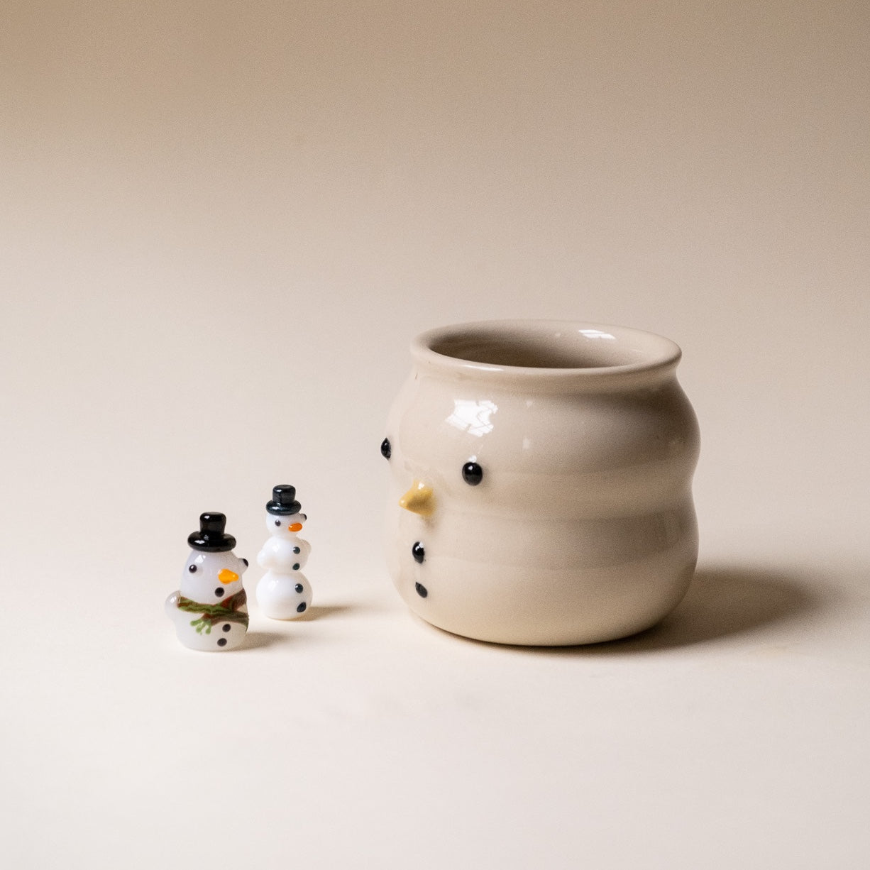 Jess Guatney Studio x Jackie's Glass Collab: Snowman Cup + Duck Set