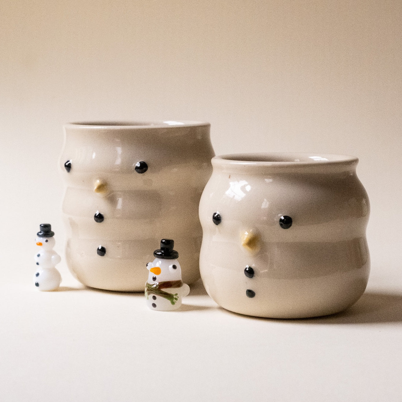 Jess Guatney Studio x Jackie's Glass Collab: Snowman Cup + Duck Set