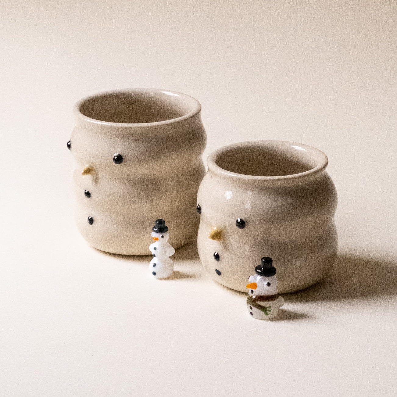 Jess Guatney Studio x Jackie's Glass Collab: Snowman Cup + Duck Set