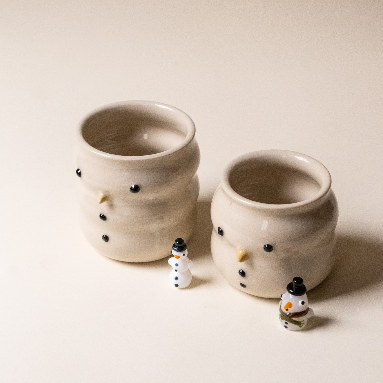 Jess Guatney Studio x Jackie's Glass Collab: Snowman Cup + Duck Set