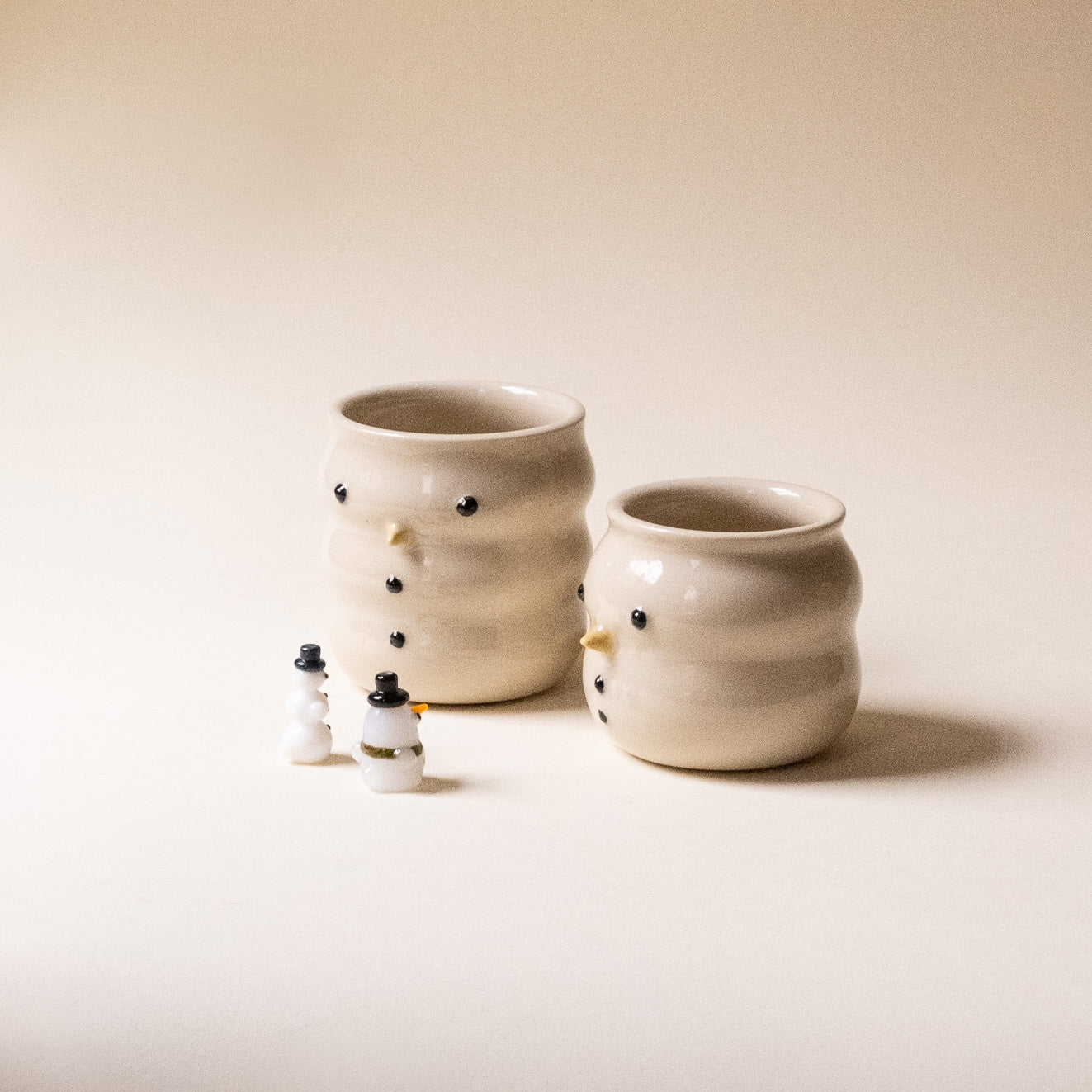 Jess Guatney Studio x Jackie's Glass Collab: Snowman Cup + Duck Set