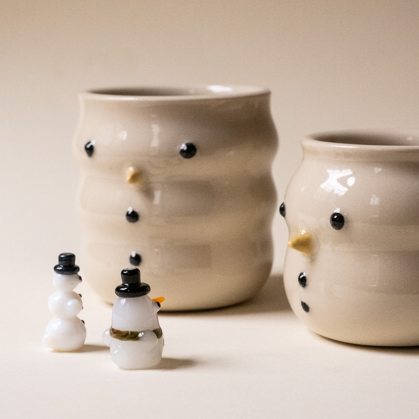 Jess Guatney Studio x Jackie's Glass Collab: Snowman Cup + Duck Set