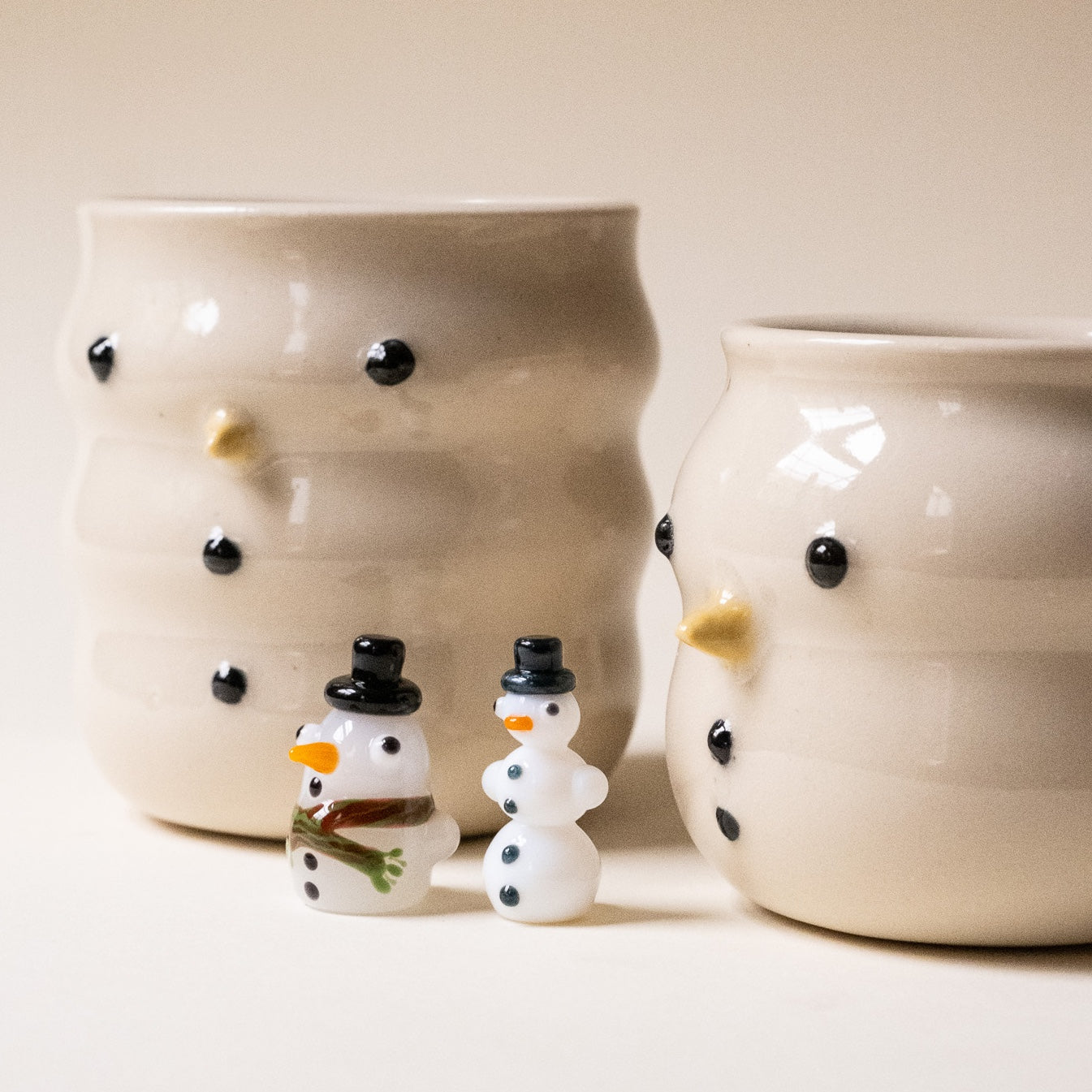 Jess Guatney Studio x Jackie's Glass Collab: Snowman Cup + Duck Set