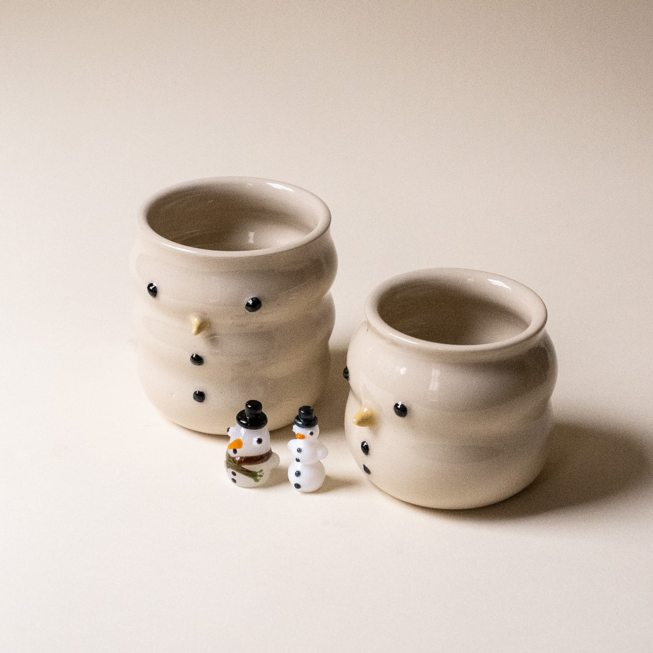 Jess Guatney Studio x Jackie's Glass Collab: Snowman Cup + Duck Set