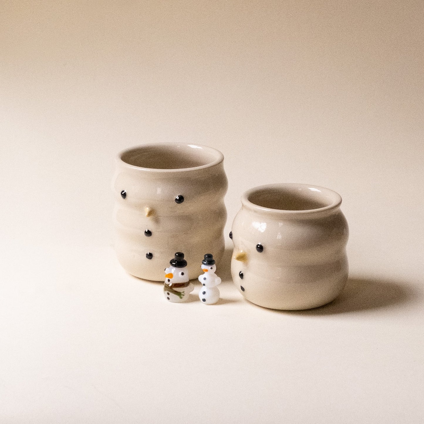 Jess Guatney Studio x Jackie's Glass Collab: Snowman Cup + Duck Set