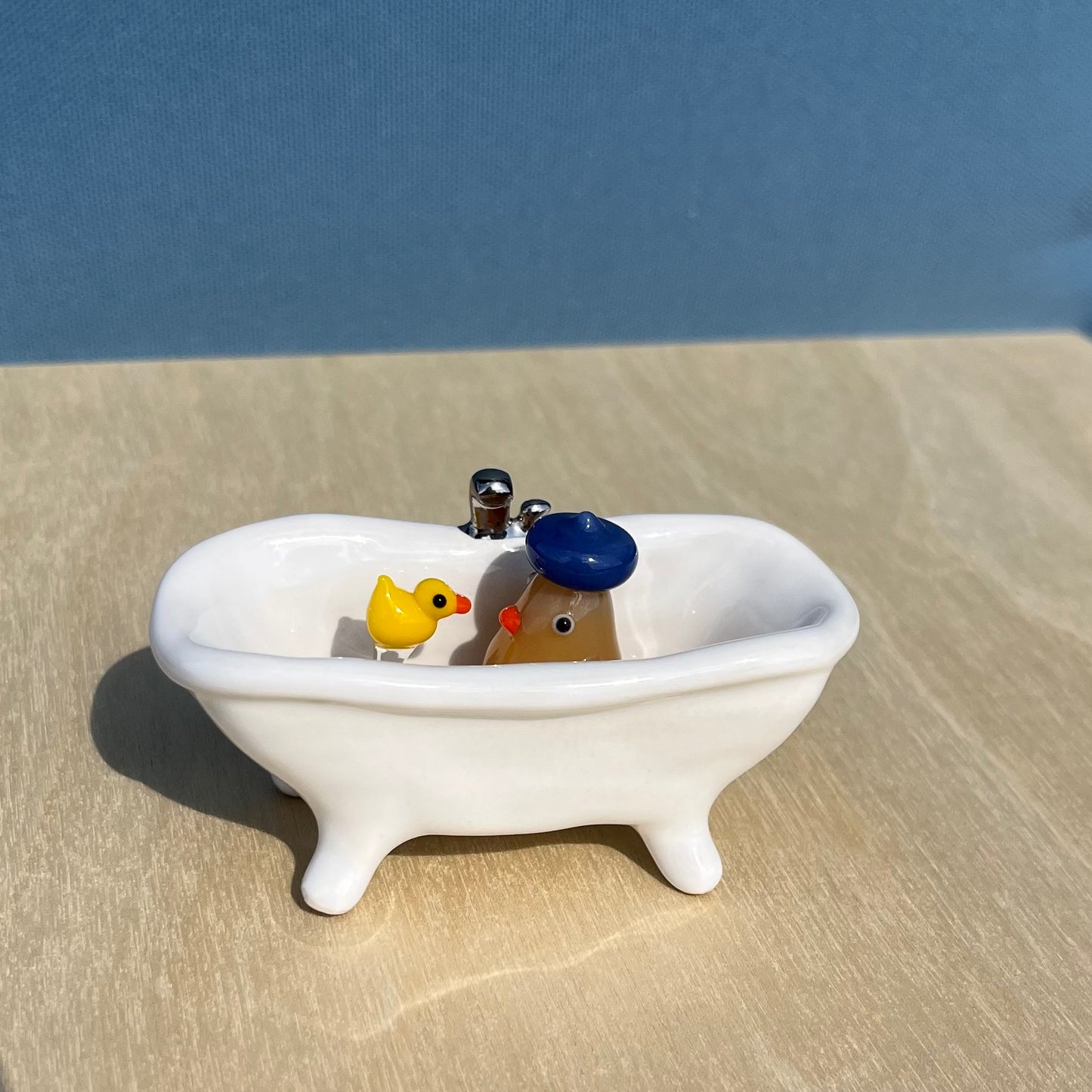 Jenni Ceramics x Jackie's Glass Collab: Duck in Bathtub