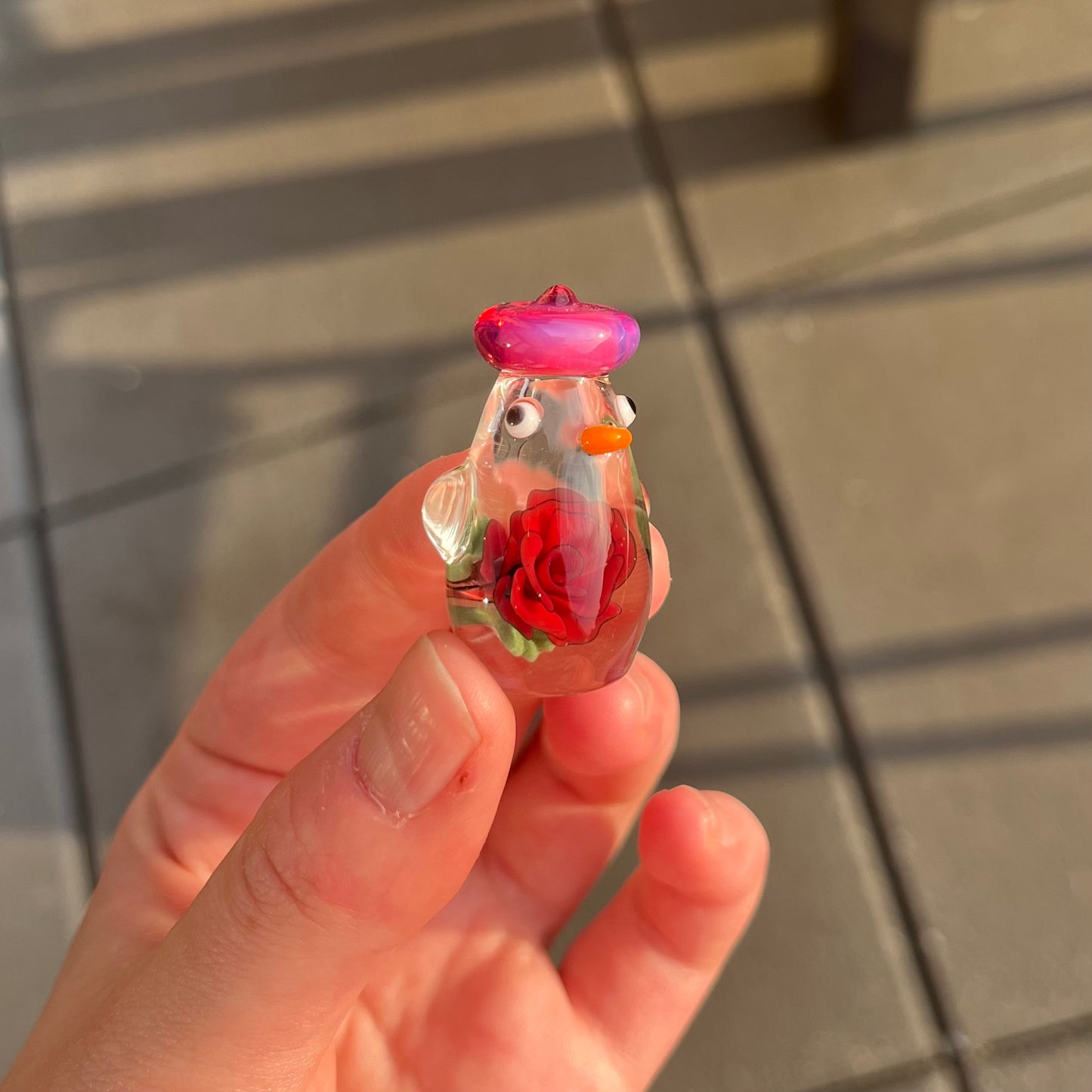 Commission for Bella: Rose Duck [Jackie's Glass x Swan Glass Collab]