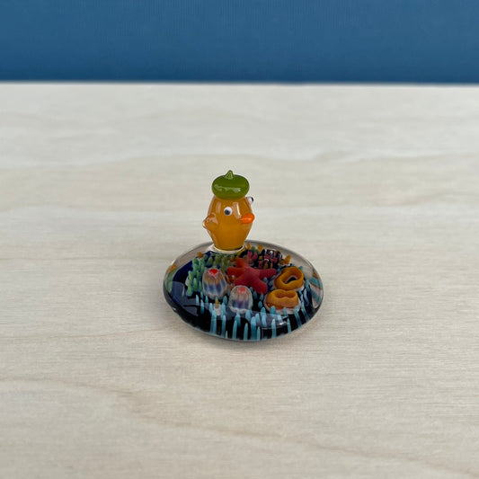 Swan Glass x Jackie's Glass Collab: Duck on Coral