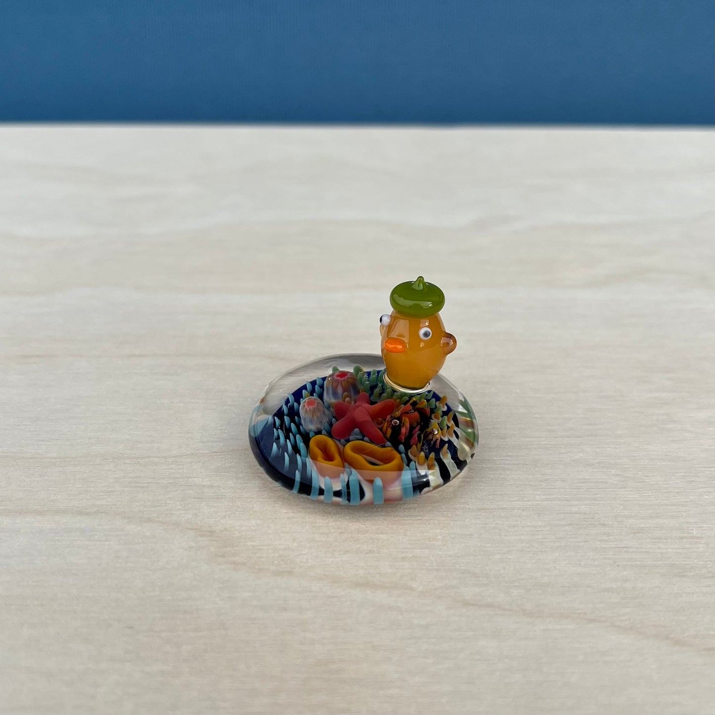 Swan Glass x Jackie's Glass Collab: Duck on Coral