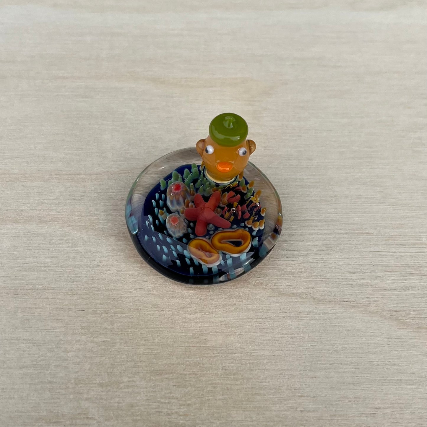 Swan Glass x Jackie's Glass Collab: Duck on Coral