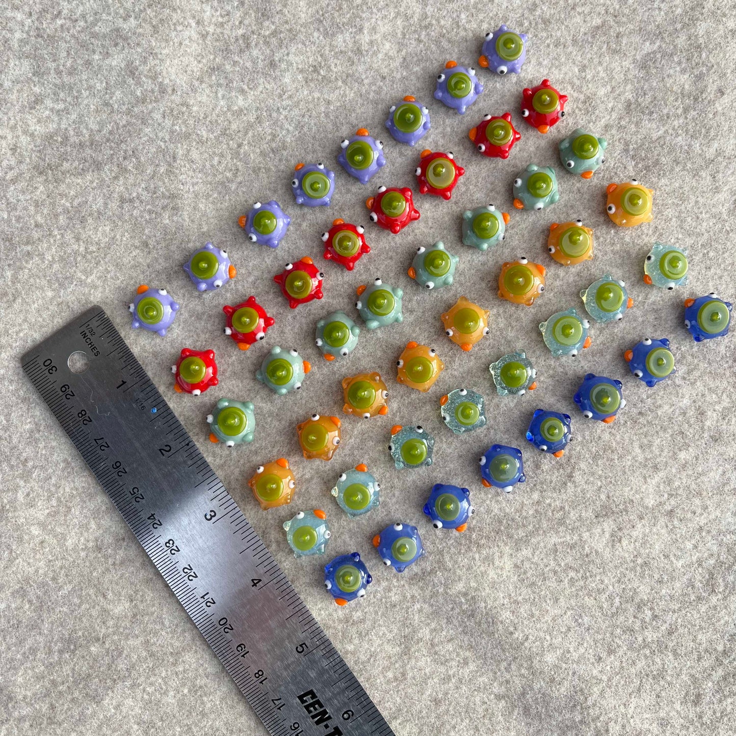 Mancala ducks: set of 48 glass ducks