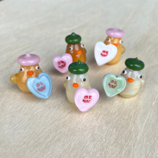 Swan Glass x Jackie's Glass Collab: "BE MINE" Conversation Heart Candy Ducks